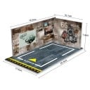 Diorama maanalaista pysäköintialuetta autojen malleille 20,4 × 11,6 × 18,3 × 10,1 × 7,9 cm PVC retro amerikkalainen autotalli Route 66 realistinen 2