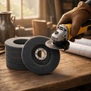 Disco de láminas de pulido para amoladora angular 125 mm Agujero 22 mm Fibra de nylon Gris Limpieza de óxido y pulido de metal, aluminio y madera 2