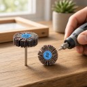Discuri abrazive laminate cu ax 5 buc Zărnitate 80 Diametru 31,5 mm Ax 3,17 mm Maro Pentru microbrusca pentru metal, lemn și plastic 2