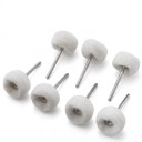 Discuri de polizare cu ax de 2,35 mm 10 buc Capete din fetru 25 x 15 mm Ax 35 mm Alb Pentru micro-polizor și bormașină Polizarea metalului și lemnului 1