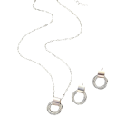 Diseño circular de pendientes y collar 43+5 cm 2.3 cm Conjunto de joyas de cobre para mujeres Conjunto elegante a juego para fiesta boda regalo 7