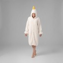 Disfraz de ganso Larga capa de peluche con capucha Pico amarillo Largo hasta las rodillas Algodón y poliéster Blanco Para carnaval Halloween 2