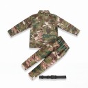 Disfraz de niño soldado Uniforme camuflada Camisa con cuello Pantalones con goma y cinturón con hebilla Poliéster Para carnaval 7