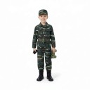 Disfraz de niño soldado Uniforme camuflada Camisa con cuello Pantalones con goma y cinturón con hebilla Poliéster Para carnaval 6