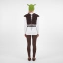 Disfraz de Shrek para Adultos Completo con Chaleco Camiseta Pantalones Cinturón Fundas para Zapatos y Gorro con Orejas Poliéster Marrón Blanco 10