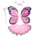 Disfraz infantil de alas de mariposa luminosas con falda 3