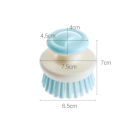 Dish Brush 7 x 6.5 cm PP Plastic Nylon Bristles Round Head Ergonomic Grip Kitchen Cleaning Brush 2