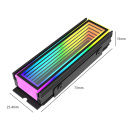Disipador de aluminio ARGB para SSD 73x25,4x15 mm 5V 3Pin para disco M.2 NVMe Eficiente disipación de calor Iluminación de colores Protección del rendimiento 2