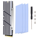 Disipador de aluminio para tarjeta gráfica y procesador para PC de escritorio y PS5 con 3 almohadillas de silicona, 4 tornillos y destornillador, kit de refrigeración 7