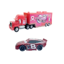 Disney Pixar Cars 2 3 Mack Hauler și Fulger McQueen Set de mașini metalice Jucării pentru copii Camion Mașină de curse Montgomery Fulger 2