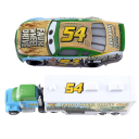 Disney Pixar Cars 2 3, Mack Hauler und Tommy Highbanks, Truck- und Rennwagen-Set, Metallfiguren, Spielzeug für Kinder, Filmfiguren 2