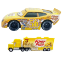 Disney Pixar Cars 2 3 Mack Hauler y Brush Curber Set Coches de metal Juguetes para niños Camión Coche de carreras Personajes de la película animada 2