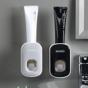 Dispensador automático de pasta de dentes de parede sem perfuração com tampa contra poeira e montagem simples para uso higiénico e económico 2
