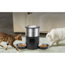Dispensador automático de ração para cães e gatos 4,5 l com ecrã 19 x 28 cm Duas tigelas em aço inoxidável Alimentação por rede e pilhas Dispensador programável 2