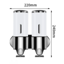 Dispensador de jabón y champú de pared de 2 piezas de 500 ml para baño Bomba de líquido impermeable Tornillos y llaves incluidos Resistente a la humedad 7
