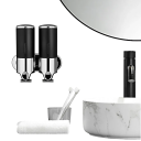 Dispensador de jabón y champú de pared de 2 piezas de 500 ml para baño Bomba de líquido impermeable Tornillos y llaves incluidos Resistente a la humedad 9