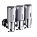 Dispensador de jabón y champú de pared de 3 piezas, 500 ml, bomba de líquido para baño, diseño impermeable, tornillos y llaves incluidos. 8