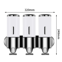Dispensador de jabón y champú de pared de 3 piezas, 500 ml, bomba de líquido para baño, diseño impermeable, tornillos y llaves incluidos. 3