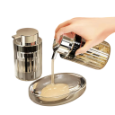 Dispensador de sabão líquido e gel de banho em plástico Garrafa espumante para lavar as mãos Acessórios de casa de banho Dispensador de sabão prático Várias cores 5