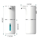 Dispenser de săpun spumă fără atingere 380ml USB reîncărcabil automat cu senzor IPX5 Dispenser de săpun electric cu 4 niveluri de spumă 6