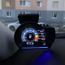 Display Head Up LCD de 3" para carro 8,6 x 10,9 cm OBD2 Velocímetro Temperatura da água e do óleo Consumo de combustível Rotações Quilómetros Com 3