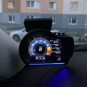 Display LCD de 3" Head Up pentru mașină 8,6 x 10,9 cm Vitezometru OBD2 Temperatura apei și uleiului Consumul de combustibil RPM Kilometri 3