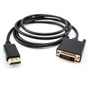 DisplayPort Male to DVI Male Cable 1.8 m Adapter 1080p for Monitors Projectors Computers Graphics Cards Stable Video Transmission 3