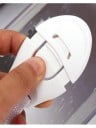 Dispositif de sécurité pour tiroirs et portes 10 pcs Bande avec pièce ronde détachable Coussinets adhésifs en mousse Plastique blanc Dimensions 20 x 3 4