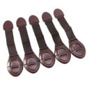 Dispositif de sécurité pour tiroirs et portes de placard 5 pcs Corps en plastique avec bouton Sangle flexible autour du coin des meubles 5