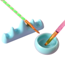 Dispositivo de limpieza profesional para cepillos de uñas Recipiente 4 x 4,7 x 2,5 cm Soporte 10 x 2 x 4 cm Limpiador higiénico 3