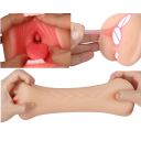 Dispositivo de masturbación realista 3 en 1 hecho de silicona suave, boca, vagina y abertura anal para un placer intenso con simulación fiel, embalaje 2