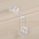 Dispositivo di sicurezza per cassetti e ante per bambini 5 pz Plastica trasparente Maniglie rotonde su entrambe le estremità 15 x 3,6 cm Invisibile 1