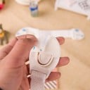 Dispositivo di sicurezza per cassetti e porte 10 pz Cintura con parte rotonda staccabile Supporti adesivi in schiuma Plastica bianca Dimensioni 20 x 3 2
