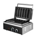 Dispositivo elettrico per la produzione di corn dog con regolazione della temperatura e del tempo 6 pezzi 1500 W Produttore di corn dog Due piastre riscaldanti con superficie antiaderente 38,5 x 37 x 10 cm 1