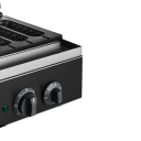 Dispositivo elettrico per la produzione di corn dog con regolazione della temperatura e del tempo 6 pezzi 1500 W Produttore di corn dog Due piastre riscaldanti con superficie antiaderente 38,5 x 37 x 10 cm 3