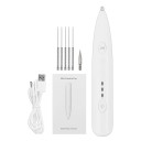 Dispositivo láser para eliminar tatuajes 13x2 cm Verrugas Papilomas Pecas Lunares Puntos negros Imperfecciones cosméticas Carga USB Agujas incluidas 1