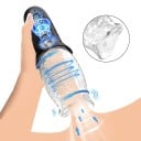 Dispozitiv rotativ de aspirare pentru masaj cu vibrații pentru bărbați, cu proeminențe, 10 moduri de stimulare, cap din silicon transparent 4