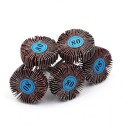 Disques abrasifs lamellaires sur tige 5 pcs Granulométrie 80 Diamètre 31,5 mm Tige 3,17 mm Marron Pour micro-meuleuse pour métal, bois et plastique 1