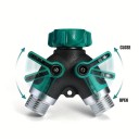 Distribuitor de apă pentru robinet 2 căi 3/4" 20,7 × 12,1 cm distribuitor de furtun din metal cu control al debitului pentru irigare 2