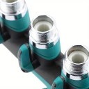 Distribuitore d'acqua da giardino a 4 vie 3/4" 20,7 × 12,1 cm con valvola in metallo e 4 uscite con regolazione del flusso 2