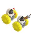 Distributeur de nourriture interactif pour chiens et chats 11 x 14 x 8 cm Robot avec roues Casse-tête mobile pour alimentation lente 2