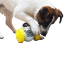 Distributeur de nourriture interactif pour chiens et chats 11 x 14 x 8 cm Robot avec roues Casse-tête mobile pour alimentation lente 4