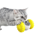 Distributeur de nourriture interactif pour chiens et chats 11 x 14 x 8 cm Robot avec roues Casse-tête mobile pour alimentation lente 5
