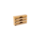 Distributore di pellicola da cucina con scatola in bambù Legno chiaro Taglierina per pellicola Supporto per sacchetti e sacchi Organizzatore da cucina 3 rotoli 3