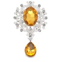 Divatos kristály bross 4,5 x 2,5 cm Elegáns kiegészítő cinkötvözetből akrillal Többszínes kövek Bross kabátra, ruhára és zakóra 11