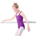 Dívčí baletní dres na ramínka s překříženými zády, trikot z bavlny s elastanem, na balet, gymnastiku a taneční tréninky 3