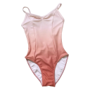 Dívčí baletní dres na úzká ramínka s ombré barevným přechodem, taneční trikot z nylonu, na balet, gymnastiku a taneční výuku 1