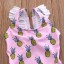 Dívčí jednodílné plavky s ananasy - Růžové 2