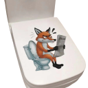 Divertida pegatina para inodoro con diseño de zorro 20 cm decoración de PVC resistente al agua para WC aspecto original y fácil aplicación 2