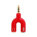Divisor de conector jack de 3,5 mm a 2 conectores de auriculares de 3,5 mm + micrófono 4